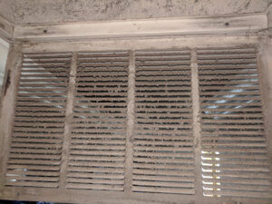 A dirty return grille, these are difficult to clean